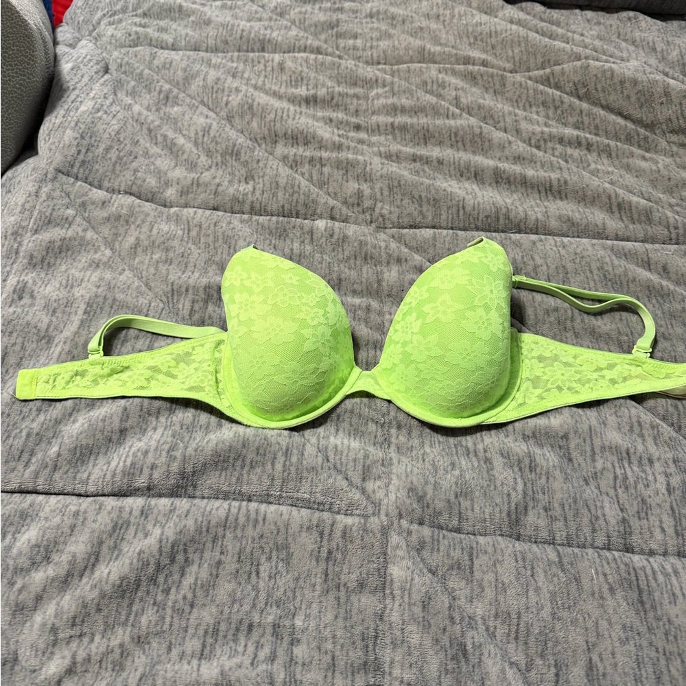 Victoria's Secret Neon Lime Lace Bra